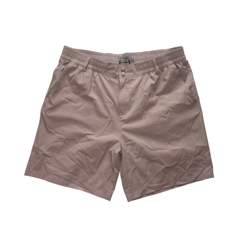BURLEBO Everyday Shorts Mens 2XL Tan Performance Duck Pockets 8" Inseam